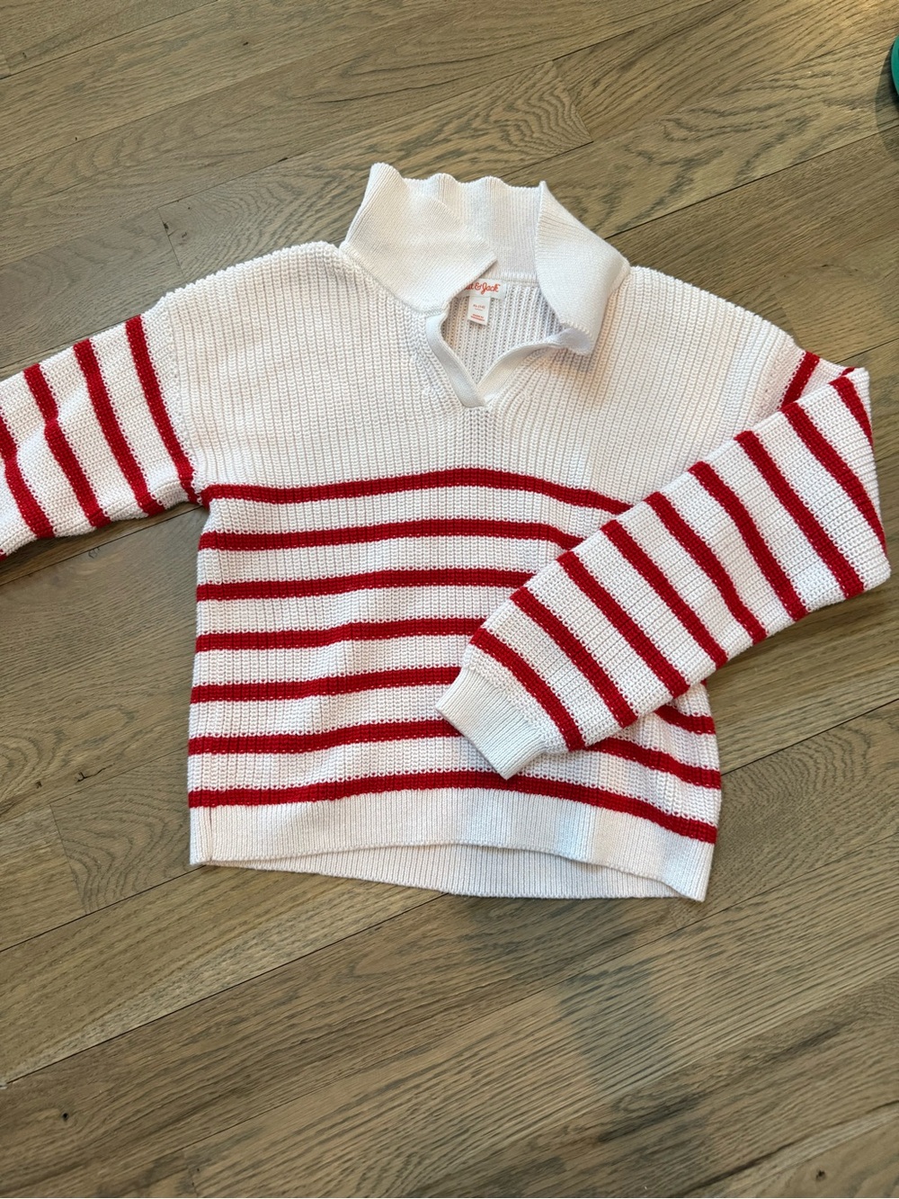 Cat & Jack White and Red Striped Knit Sweater